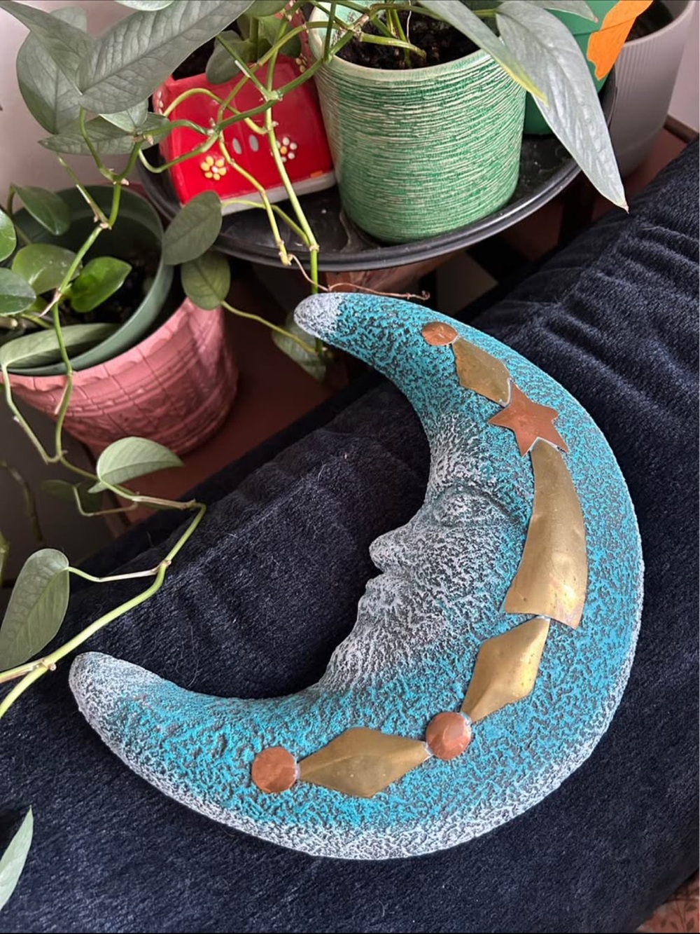 Vintage 90s Celestial Moon Wall Hanging